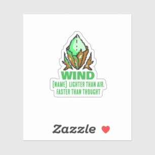 Pixel Fantasy Wind Crystal   Retro Pixel Elemental Sticker