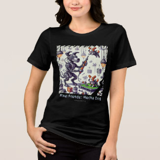Pixel Friends: Mecha Dog (Robot Dog)(Woman Tshirt) Tri-Blend Shirt