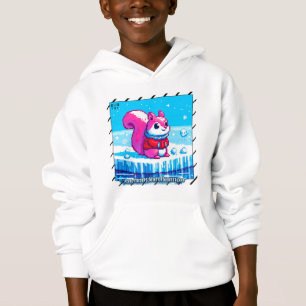 Pixel Friends: Winter Wonderland #6 pink squirrel Hoodie