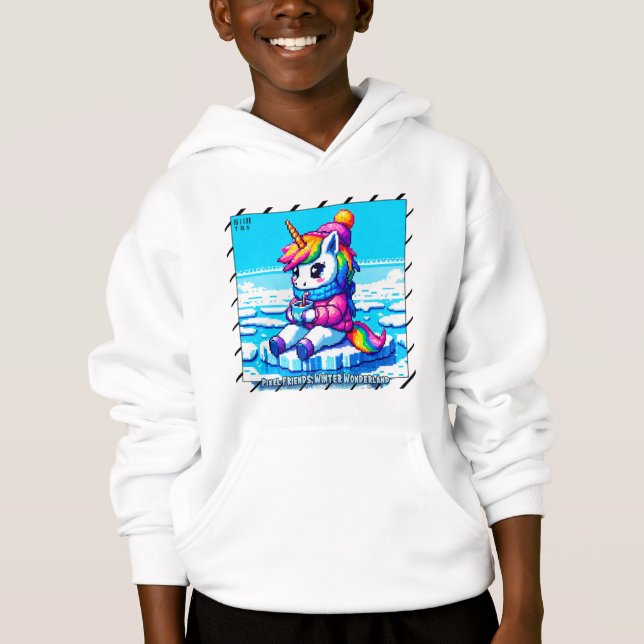 Pixel Friends: Winter Wonderland #7 (Unicorn) Hoodie (Front)
