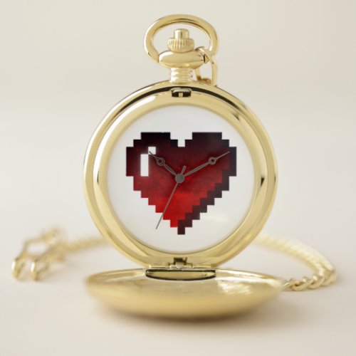 Pixel Galaxy Heart Pocket Watch Pocket Watch