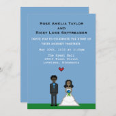 Pixel Gamer Bride & Groom Wedding Invite (Front/Back)