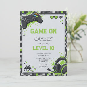 Pixel Gamer Controller Party Birthday Invitation