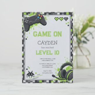 Pixel Gamer Controller Party Birthday Invitation