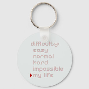 Pixel Gamer Humor Silhouette Keychain