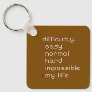 Pixel Gamer Humor Silhouette Keychain