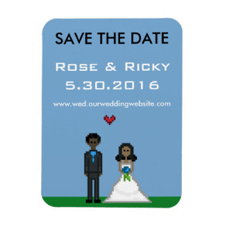 Pixel Gamer Save the Date Wedding Magnet