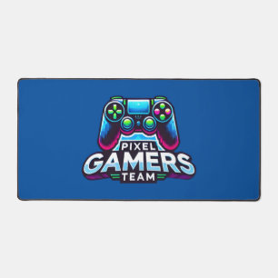 Pixel Gamers Team – Blue Gaming Desk Mat