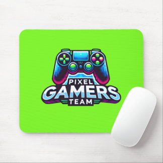 Pixel Gamers Team – Neon Green Glitch Mouse Pad