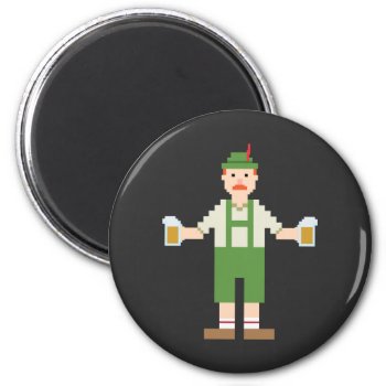 Pixel German With Beer Magnet by LVMENES at Zazzle