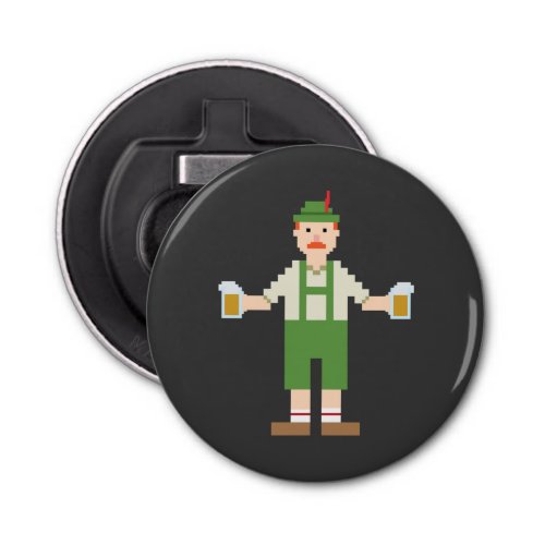 Pixel German with Beer Mugs Bottle Opener