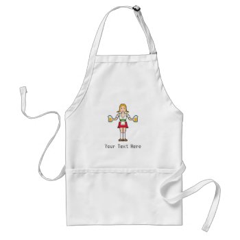 Pixel German Woman With Beer Adult Apron by LVMENES at Zazzle