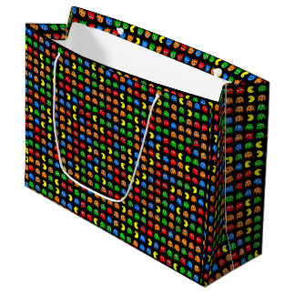 Pixel Ghost Arcade Gamer Birthday Design Large Gift Bag