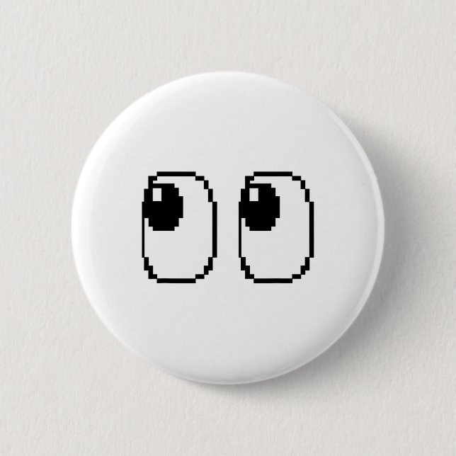 Pixel Ghost Eyes Halloween Game Group Costume  Button (Front)