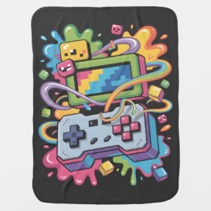 Pixel Graffiti Storm Baby Blanket