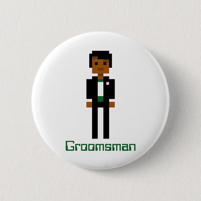 Pixel Groomsman 2 Button (Front)