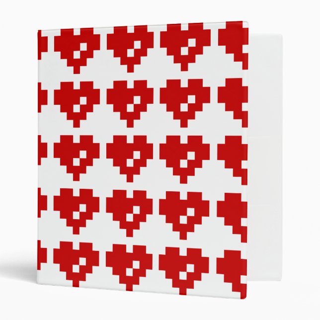 Pixel Heart 8 Bit Love Binder (Front/Inside)