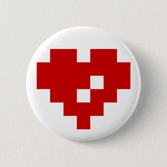 Pixel Heart 8 Bit Love Button (Front)