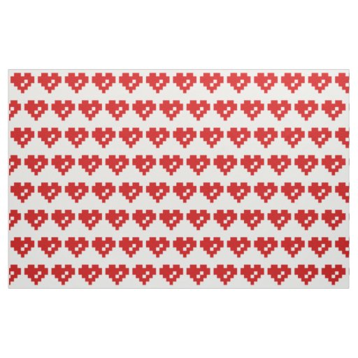 Pixel Heart 8 Bit Love Fabric