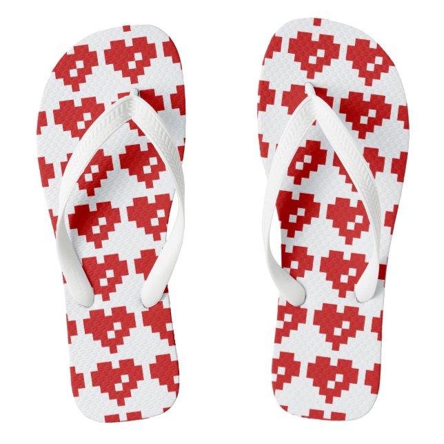 Pixel Heart 8 Bit Love Flip Flops (Footbed)