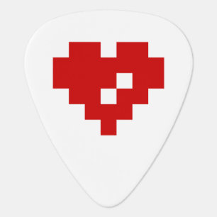 Pixel Heart 8 Bit Love Guitar Pick