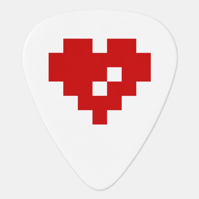Pixel Heart 8 Bit Love Guitar Pick (Front)