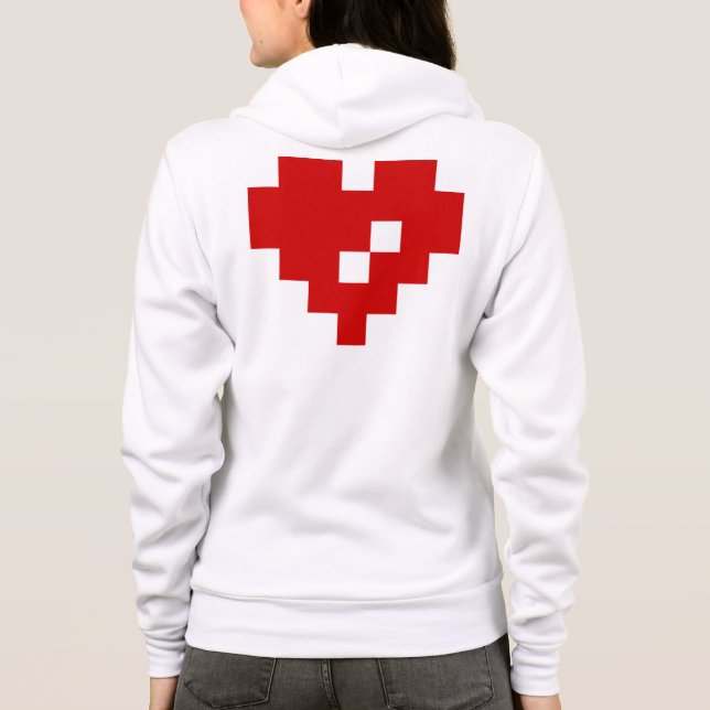 Pixel Heart 8 Bit Love Hoodie (Back)