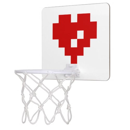 Pixel Heart 8 Bit Love Mini Basketball Hoop