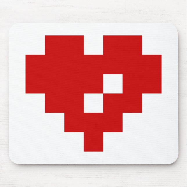 Pixel Heart 8 Bit Love Mouse Pad (Front)