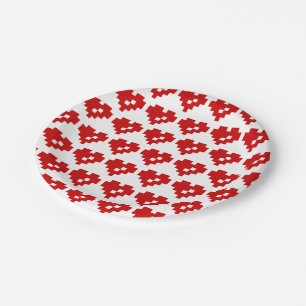 Pixel Heart 8 Bit Love Paper Plates