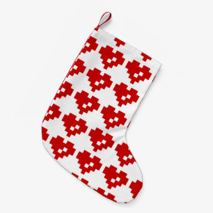Pixel Heart 8 Bit Love Small Christmas Stocking