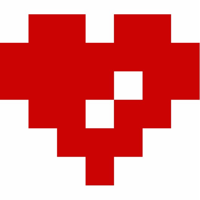 Pixel Heart 8 Bit Love Statuette (Front)