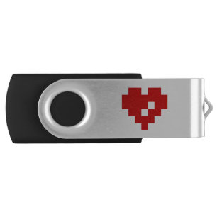 Pixel Heart 8 Bit Love USB Flash Drive