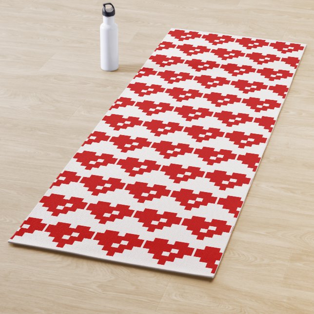 Pixel Heart 8 Bit Love Yoga Mat (In Situ)