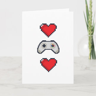 Pixel Heart & Controller - Valentine's Day Card