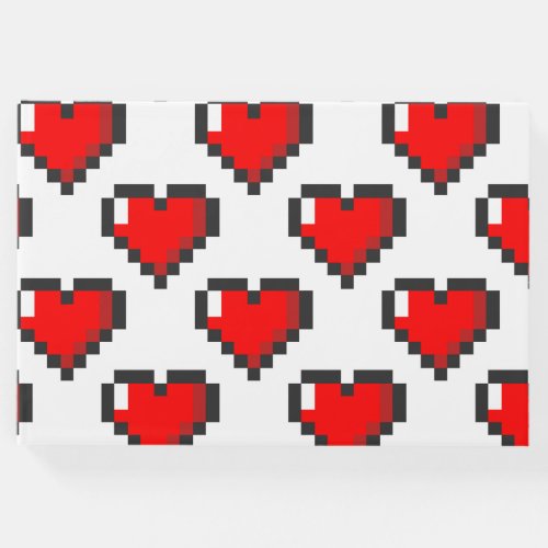 Pixel Heart Pattern Guest Book