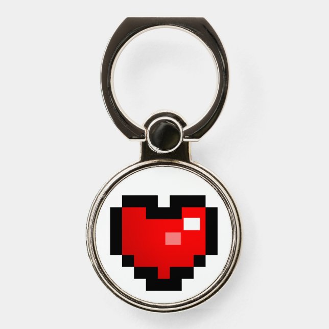 PIXEL HEART PHONE RING STAND (Front)
