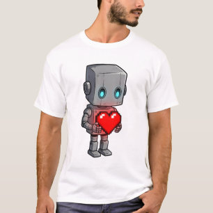 Pixel Heart Robot T-Shirt