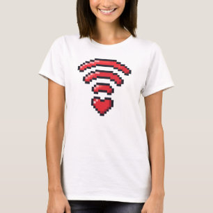 Pixel Heart WiFi Love Signal T-Shirt