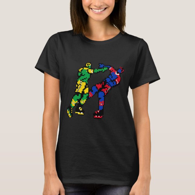Pixel Hockey Fight  T-Shirt (Front)