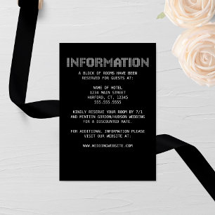 Pixel 'Information' Wedding Enclosure Card