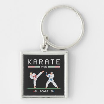 Pixel Karate Game Keychain by LVMENES at Zazzle
