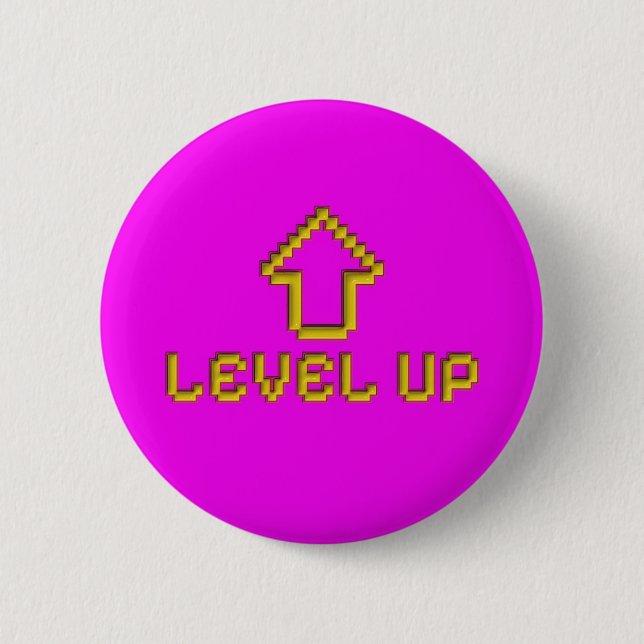 Pixel Level Up Gamer Pin (Front)