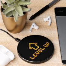 Pixel Level Up Gamer Wireless Charger - Black
