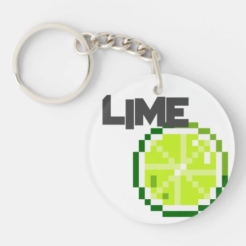 Pixel Lime Acrylic Keychain