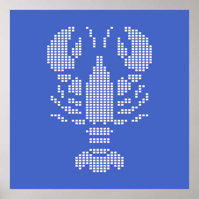 Pixel Lobster Emblem Mosaic Poster (Front)