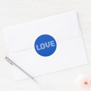 Pixel 'Love' Wedding Classic Round Sticker