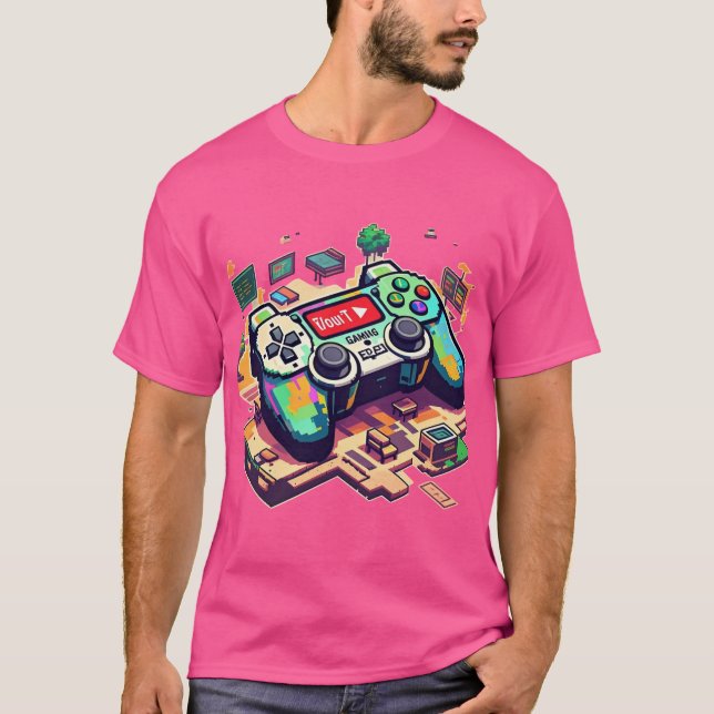 Pixel Meltdown: 16-Bit Gaming & Education Isometri T-Shirt (Front)