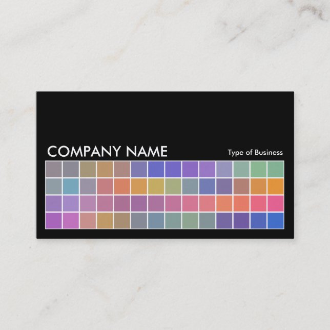 Pixel Motif v2 02 - Black with Gray Business Card (Front)