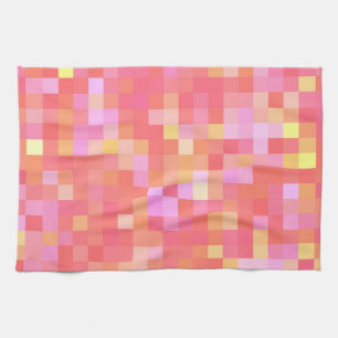 Pixel Multicolor Red/Pink/Yellow/Orange/Lavender Kitchen Towel